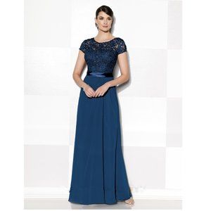 Women's Formal top Lace Embroidery Mother of bride beaded Long Evening dress